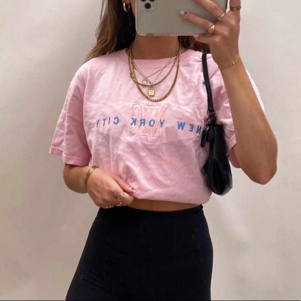 Vintage Baby Pink NYC Oversized Tee Shirt
